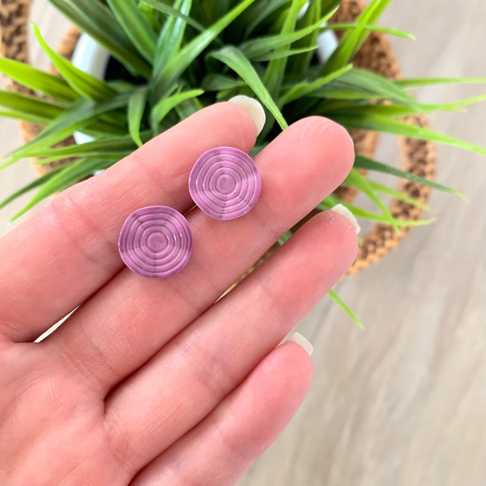 vintage spiral plate post earrings